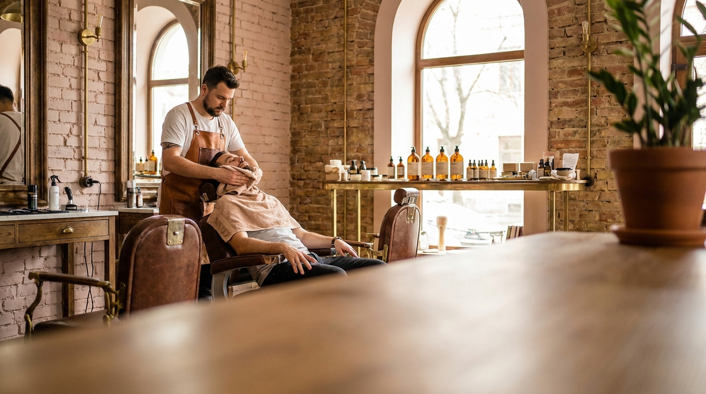 Salon Beauty&Style By Theo — interior elegant cu oglindă și scaun de coafură